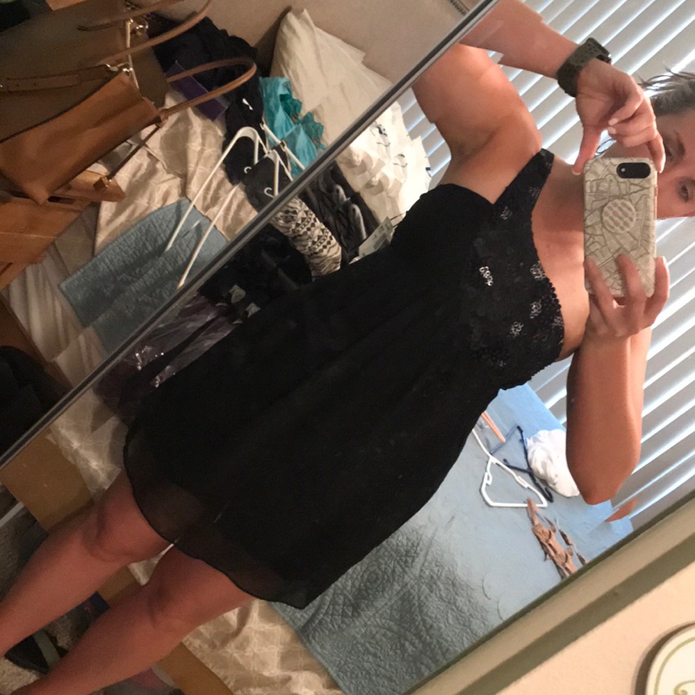 Black silk one shoulder beaded sequin dress